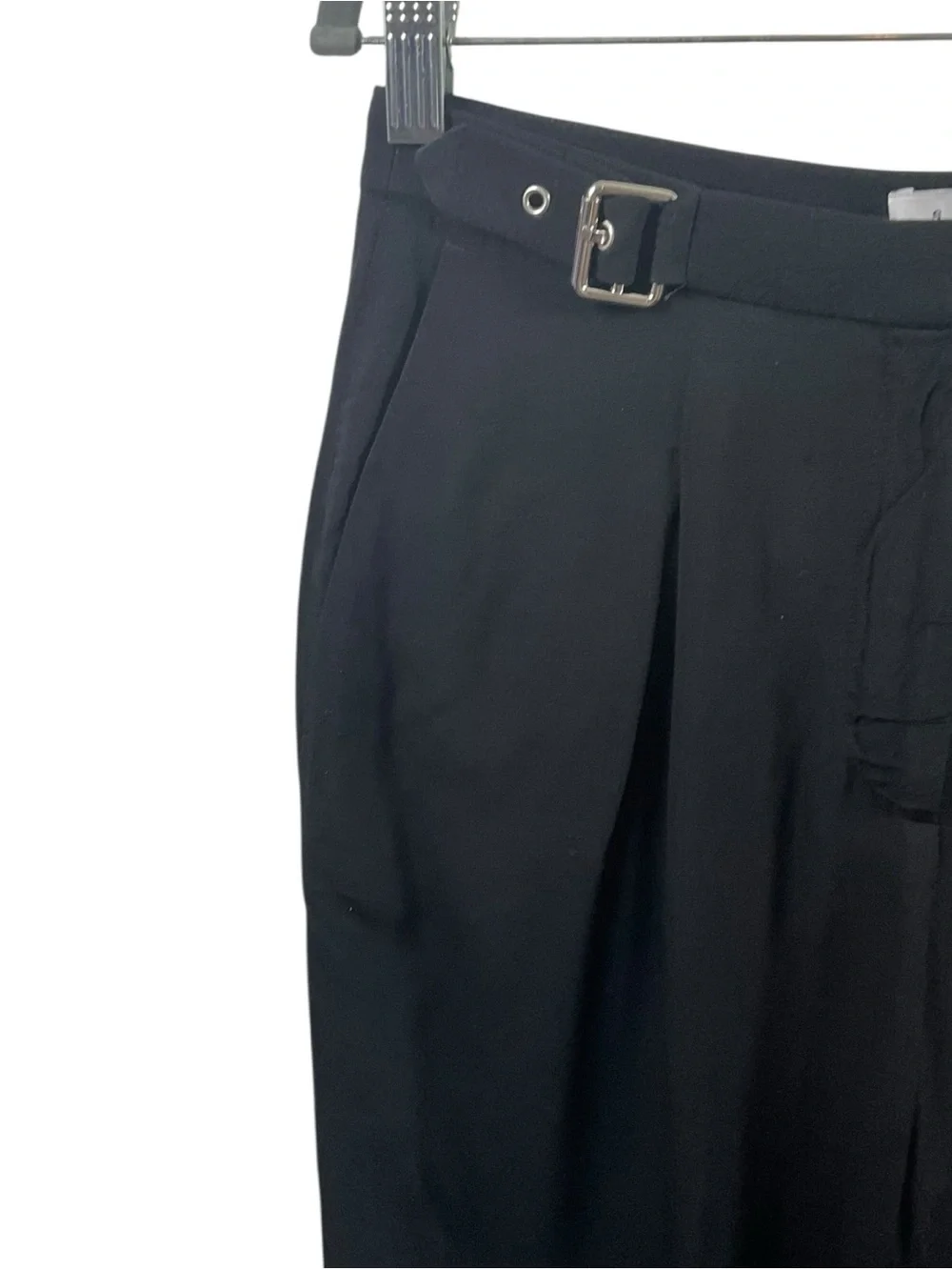 Sandro Black Tailored Pleated Trousers